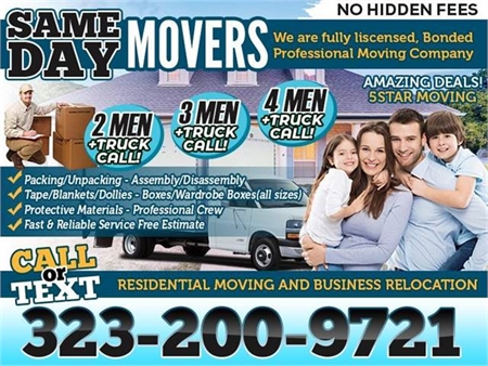  ~!~ Los Angeles Moving Company - EASY MOVERS with BEST RATES 