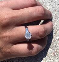 HUGE 1.58 CARAT PLATINUM DIAMOND SOLITAIRE ENGAGEMENT WEDDING RING