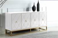 Harper Sideboard, Grey, White & Navy With Gold Legs