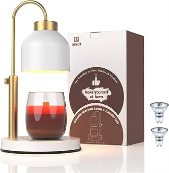 Candle Warmer Lamp Electric, with 2 Bulbs, Timer & Dimmer, Compatible with Large Yankee Candle Jars