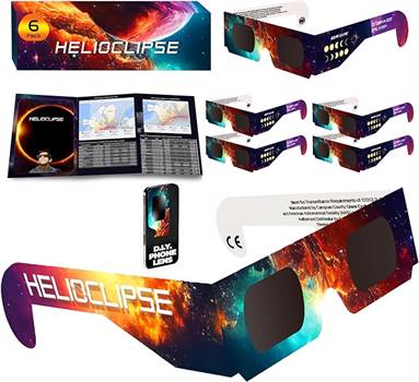 Glasses For 2024 Solar Eclipse AAS Approved - Trusted for Direct Solar Eclipse Viewing (6 PK)