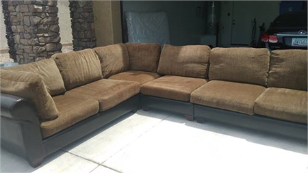Four Piece Brown Leather Sectional 