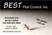 Pest Problems? Call BEST Pest Control for free quote over the phone!