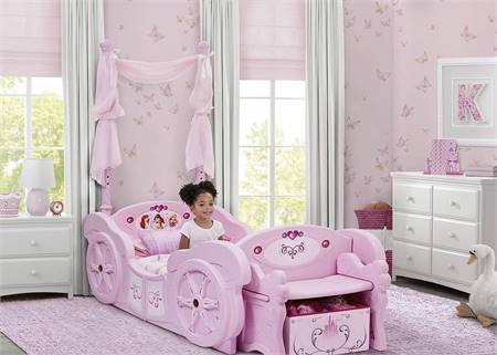 ♥◘♥ Delta Children Disney Princess Plastic Carriage Toddler-to-Twin B