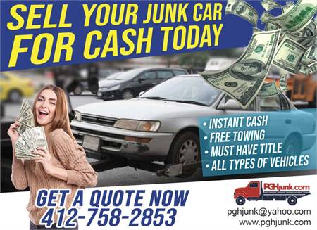 Cash for your unwanted junk scrap van car truck vehicle free towing