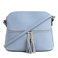 SG SUGU Lunar Lightweight Medium Dome Crossbody Bag Shoulder Bag with Tassel | Zipper Pocket | Strap