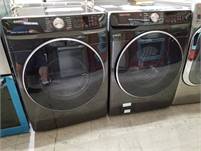 NEW▼ SAMSUNG STEAM FRONT LOAD WASHER & GAS DRYER BLACK STAINLESS