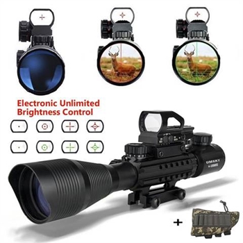 Gun Scopes, UMsky Air Rifle Scopes Red&Green Mil-Dot Illuminated Range Finder Reticle 