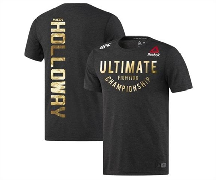 Max Holloway UFC Reebok Fight Night Collection Walkout Jersey T-Shirt – Black