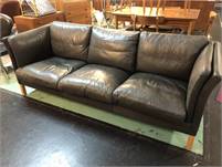 Danish Leather Slate Sofa