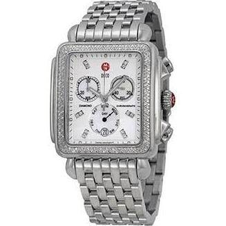 Michele Deco diamond Stainless Steel Chronograph Ladies Watch