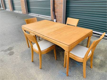 Mid Century Modern Heywood Wakefield Extendable Dining Table Set