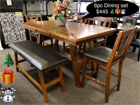  Big table with 4 chairs and bench