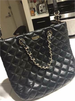 Kate Spade Black Patent Quilted Tote/Purse