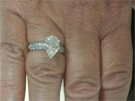  3 + carat diamond on platinum ring sz 8, like new