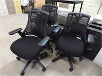 Used black poly mesh mid back desk computer chairs Office Furniture