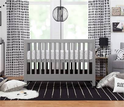 Babyletto Maki Full-Size 2-in-1 Portable Folding Crib with Toddler Bed Conversio