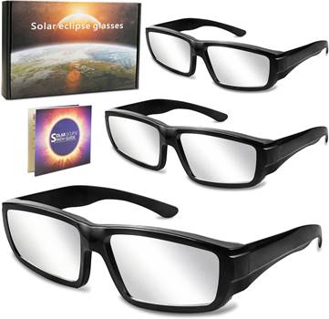 Solar Eclipse Glasses AAS Approved 2024 - 3 Pack Durable Plastic Eclipse Glasses for Direct Sun View
